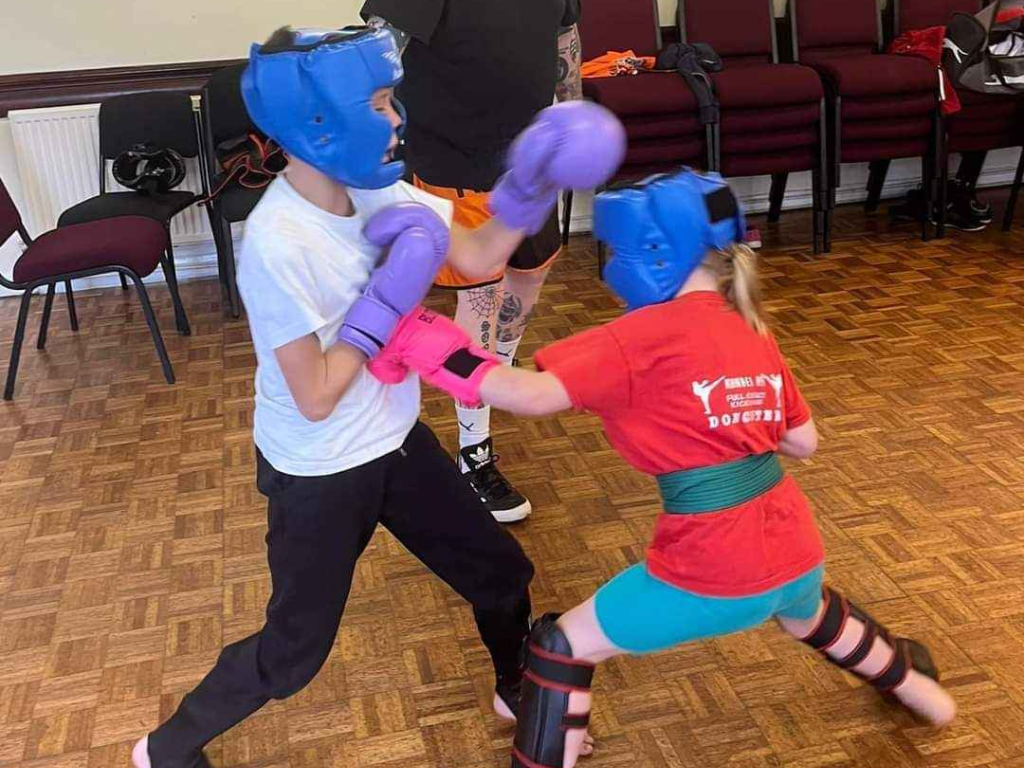 kickboxing junior class sparring